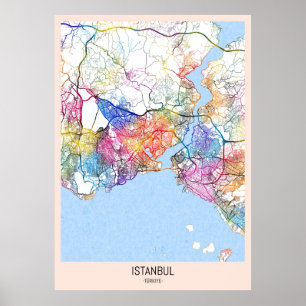 Istanbul Türkiye City Map Poster