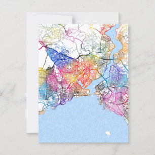 Istanbul Türkiye City Map Postkarte