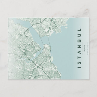 Istanbul Türkiye Map Minimal Postkarte