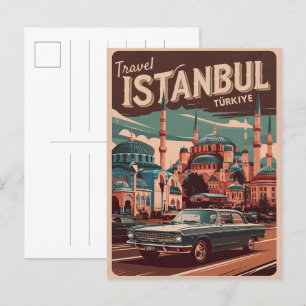 Istanbul Turkiye Reise Vintage Souvenirgeschenke Postkarte
