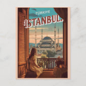 Istanbul Turkiye Reise Vintage Souvenirgeschenke Postkarte (Vorderseite)