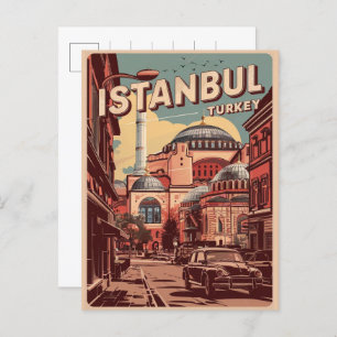 Istanbul Turkiye Reise Vintage Souvenirgeschenke Postkarte