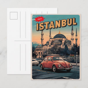 Istanbul Turkiye Reise Vintage Souvenirgeschenke Postkarte