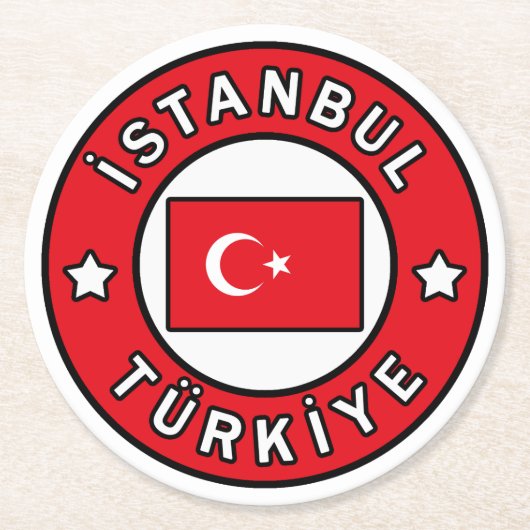 İstanbul Türkiye Runder Pappuntersetzer (Vorderseite)