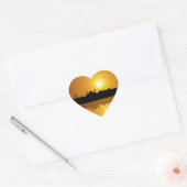 Istanbul und Sonnenuntergang Herz-Aufkleber (Umschlag)