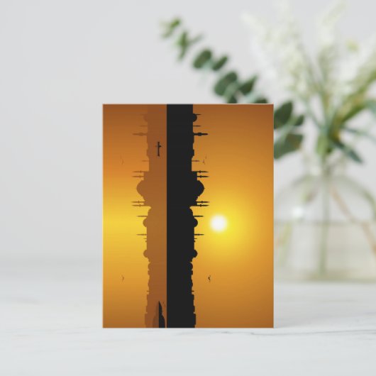 Istanbul und Sonnenuntergang Postkarte (Stehend Vorderseite)