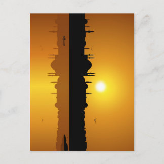 Istanbul und Sonnenuntergang Postkarte