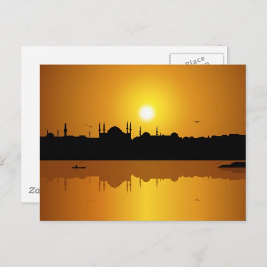 Istanbul und Sonnenuntergang Postkarte (Vorne/Hinten)