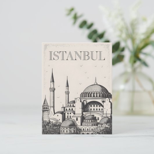 Istanbul Vintag Postkarte (Stehend Vorderseite)