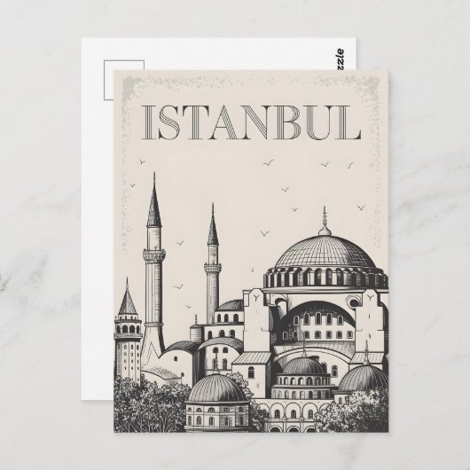 Istanbul Vintag Postkarte (Vorne/Hinten)