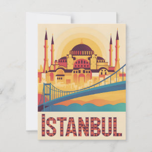 Istanbul Vintag Postkarte