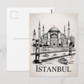 Istanbul Vintag Postkarte (Vorne/Hinten)