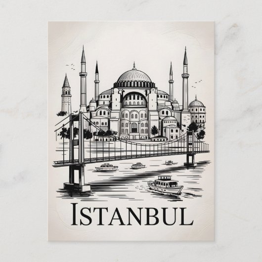 Istanbul Vintag Postkarte (Vorderseite)