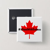 #IStandWithTrudeau Hashtag Trudeau Liberals Kanada Button (Vorne & Hinten)