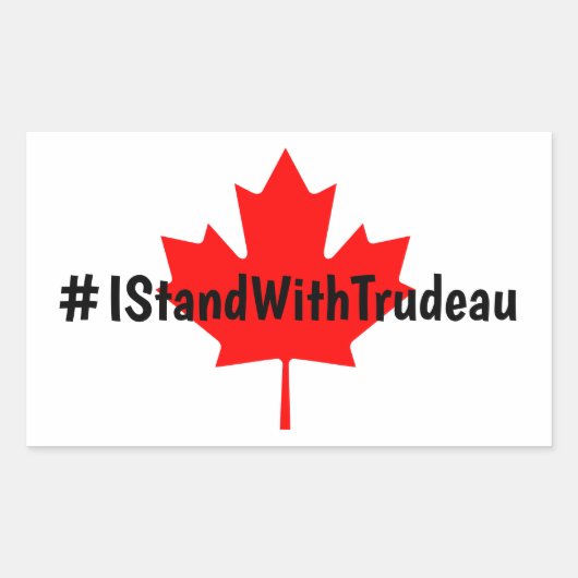 #IStandWithTrudeau Hashtag Trudeau Liberals Kanada Rechteckiger Aufkleber (Vorderseite)
