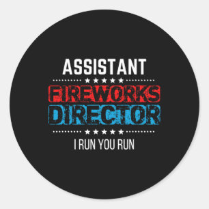 Istant Fireworks Director Usa Independence Day Jul Runder Aufkleber