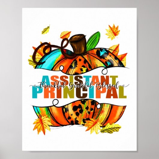 Istant Principal dankbar dankbar gesegnet Herbst Poster (Vorne)