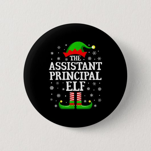 Istant Principal Elf Funny Christmas Family Matchi Button (Vorderseite)