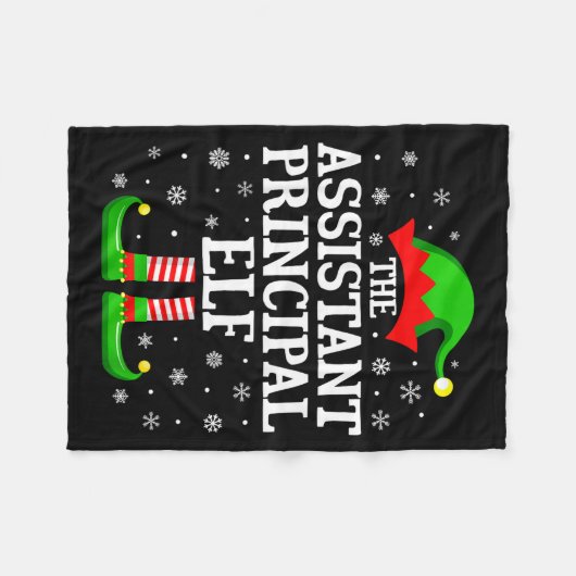 Istant Principal Elf Funny Christmas Family Matchi Fleecedecke (Vorderseite (Horizontal))