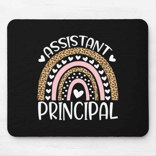 Istant Principal Fun Job Title School Worker Rainb Mousepad (Vorne)
