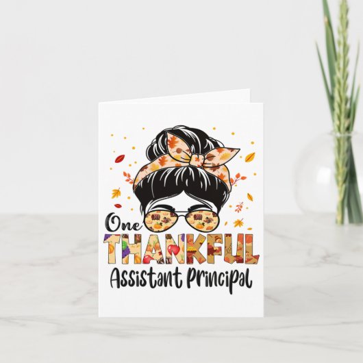Istant Principal One Thankful Erntedank Fall Au Karte (Vorderseite)
