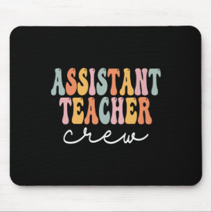 Istant Teacher Crew Retro Groovy Erster Schultag Mousepad