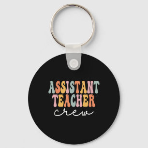 Istant Teacher Crew Retro Groovy Erster Schultag Schlüsselanhänger