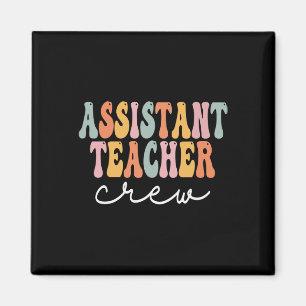 Istant Teacher Crew Retro Groovy Erster Tag von Sc Magnet