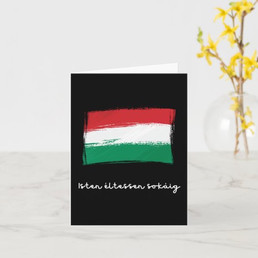 Isten éltessen sokáig, Ungarischer Geburtstag Karte (Gelbe Blume)