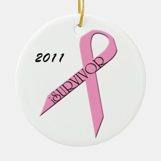 iSurvivor Brustkrebs-Überlebend-Verzierung Keramikornament (Vorne)