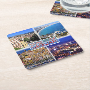 IT2027 Europa - Italien - Sardinien - Cagliari - H Rechteckiger Pappuntersetzer