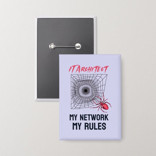 IT-Architektur: Mein Netzwerk, meine Regeln sind w Button (Vorderseite/Rückseite)