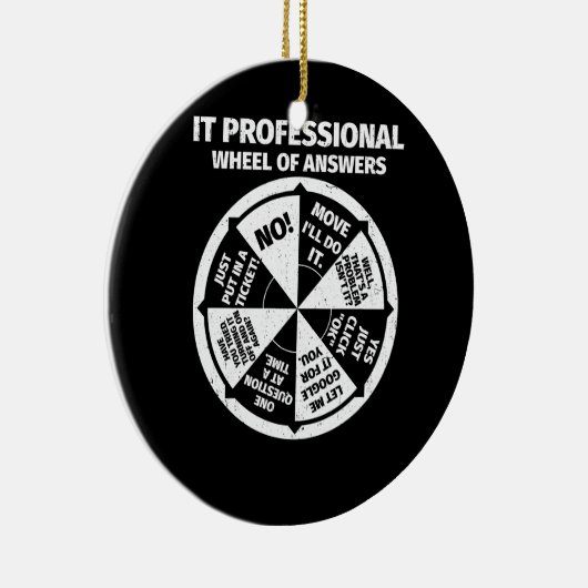 IT-Berufliches Geek Wheel of Answers Keramik Ornament (Rechts)