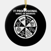 IT-Berufliches Geek Wheel of Answers Keramik Ornament (Vorne)