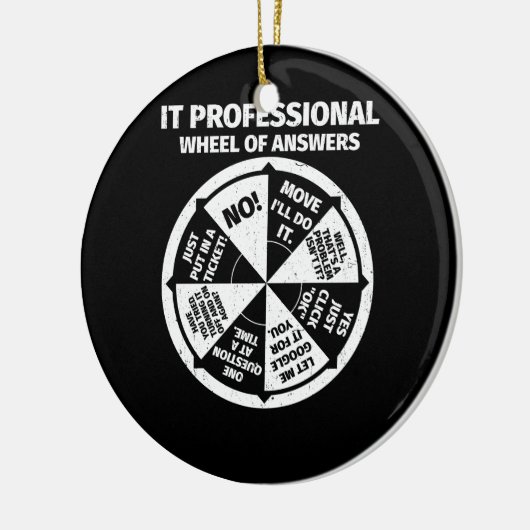 IT-Berufliches Geek Wheel of Answers Keramik Ornament (Links)