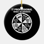IT-Berufliches Geek Wheel of Answers Keramik Ornament (Hinten)