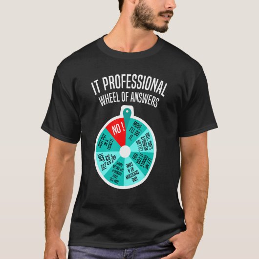 IT-Berufliches Rad der Antworten Funny Tech Karo T-Shirt (Vorderseite)