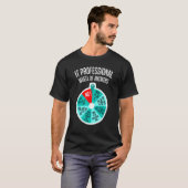 IT-Berufliches Rad der Antworten Funny Tech Karo T-Shirt (Vorne ganz)
