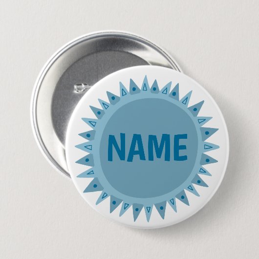 IT Blue Sunshine Name Tag Button (Vorne & Hinten)