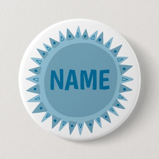 IT Blue Sunshine Name Tag Button (Vorderseite)