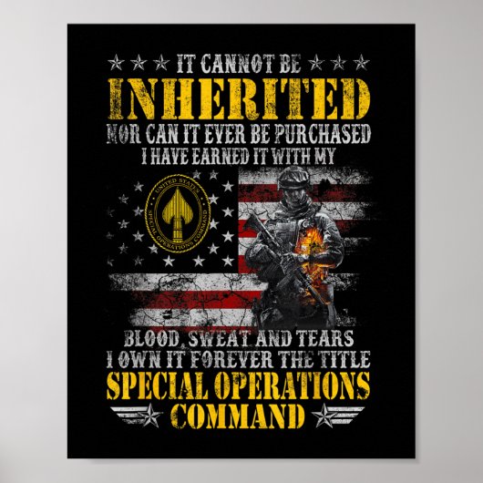 It Cannot Be Inherited Special Operations Command Poster (Vorne)