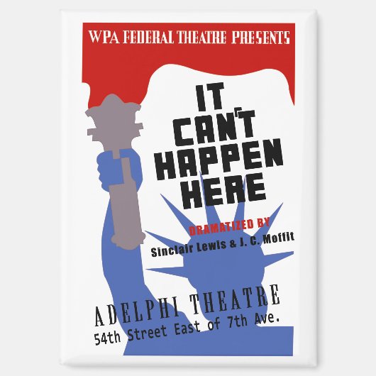 It Can't Happen Here WPA Poster Magnet (Vorderseite)