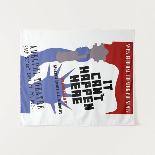 It Can't Happen Here WPA Poster Wandteppich (Vorderseite (Horizontal))