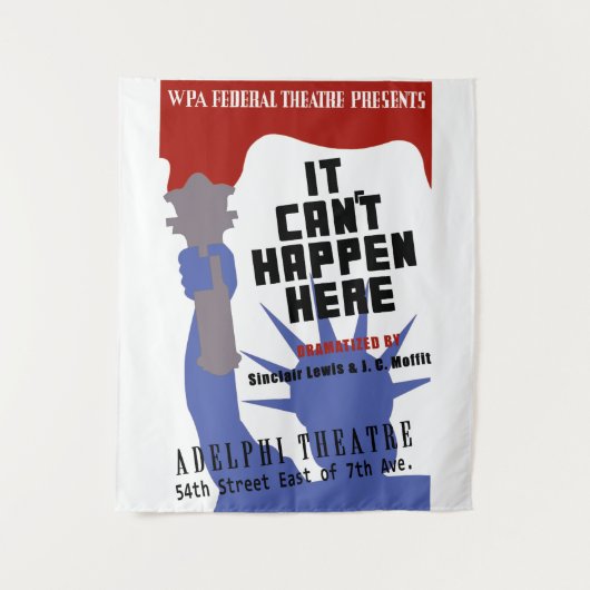 It Can't Happen Here WPA Poster Wandteppich (Vorderseite)