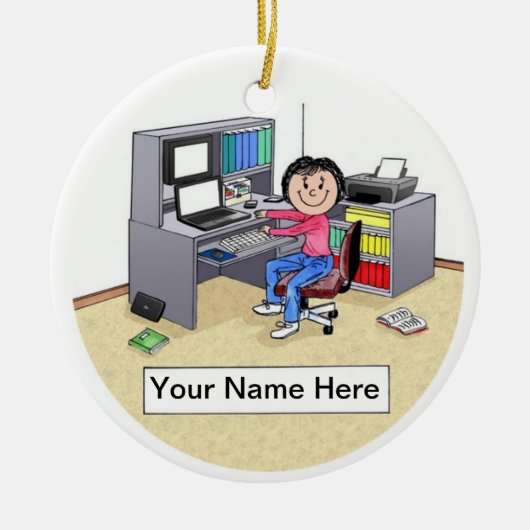 IT Computer Lover - Freundliche Leute Keramik Ornament (Vorne)