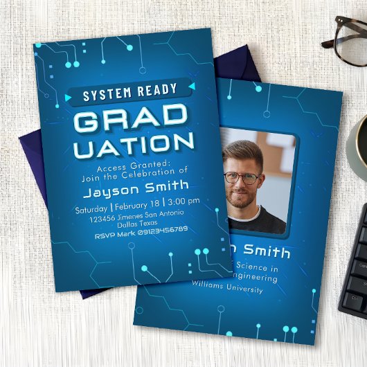 IT - Computer Science Graduation with Photo Einladung