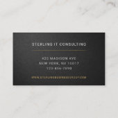 IT Consultant Black Professional Visitenkarte (Rückseite)