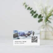 IT Consultant QR Code Logo Social Media Visitenkarte (Stehend Vorderseite)