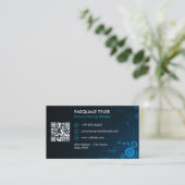 IT Consulting Business | Einfache dunkle Futuristi Visitenkarte (Stehend Vorderseite)