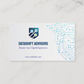 IT Consulting Business | Futuristisch simpel weiß Visitenkarte (Rückseite)